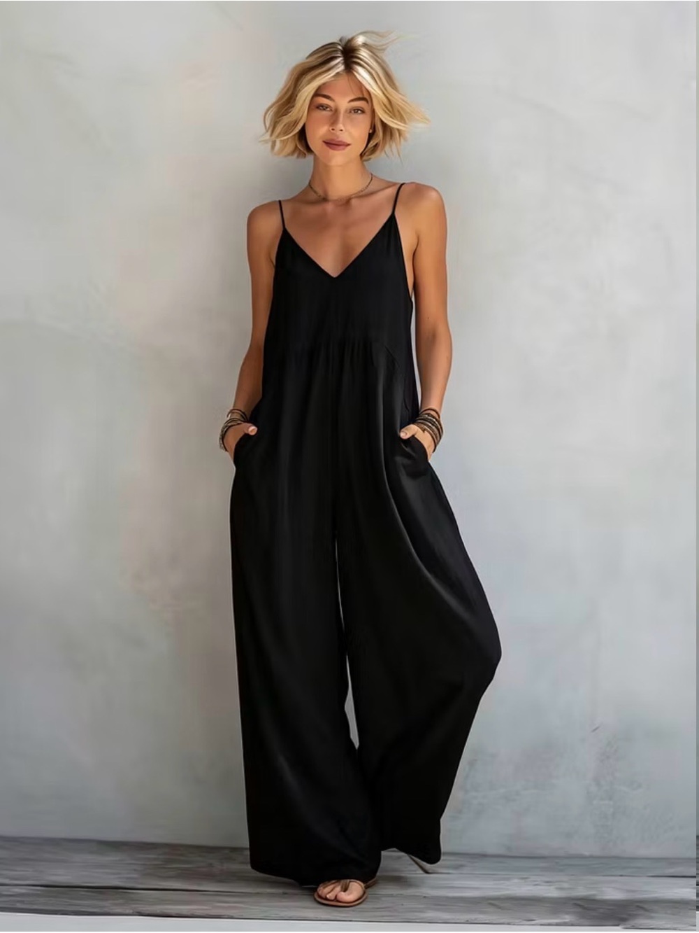 Satin Oversized Black Jumpsuit